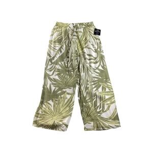 Mille Gabrielle Wide‎ Leg Palm Leaf Print Casual Pants Women's Size L